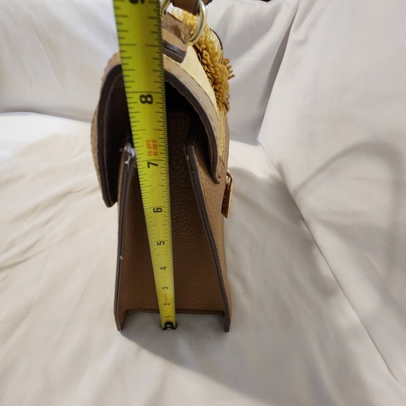 Anne Klein‎ Carrie Fringe Floral Straw Raffia Embroidered Satchel - - Picture 10 of 16